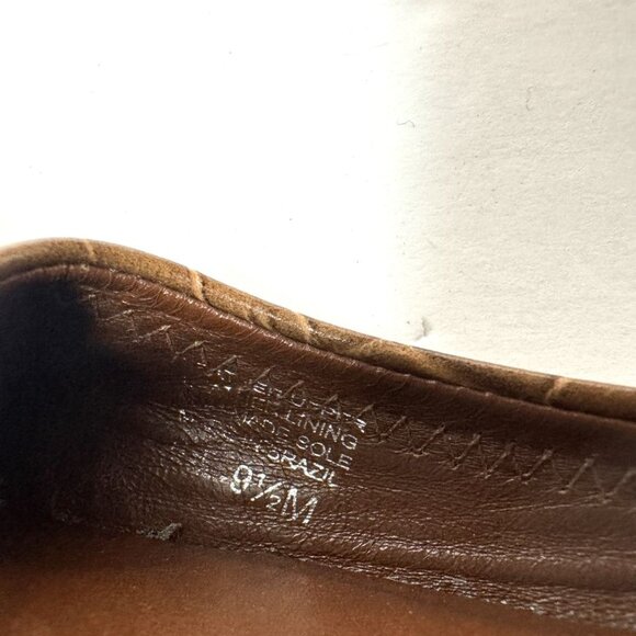 Tory Burch Embossed Leather Slip On Flats Tan - Picture 7 of 7